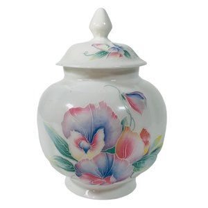 VTG Aynsley England Ginger Jar 4.5" Pastel Floral Spice Trinket Beach Cottagecor